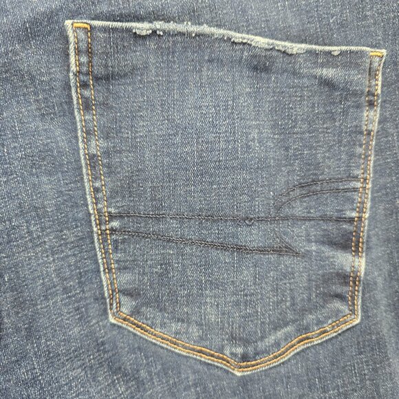 American Eagle Womens Jeans Blue Denim Cargo Zip Ankle Stretch Comfort Size 12 - Picture 4 of 9